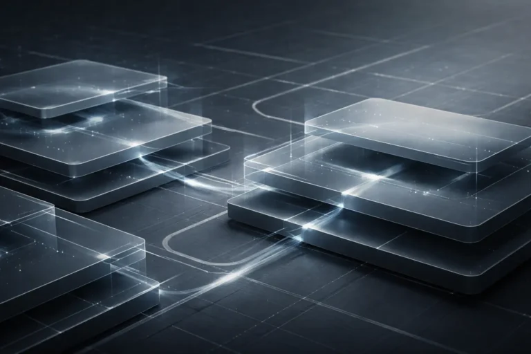 Governance-aware architecture in enterprise AI systems showing embedded control layers and structured data flow across infrastructure